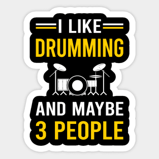 3 People Drumming Drummer Drum Drums Sticker